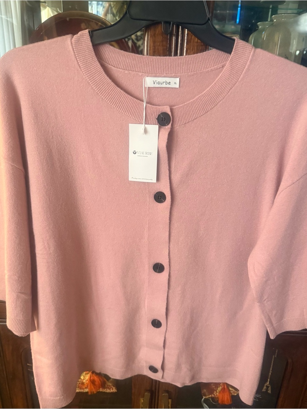 Women's Pink Button-Front Cardigan Jacket